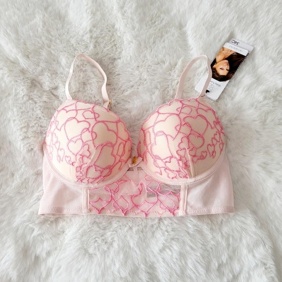 🩷DAISY FUENTES BRAND NEW HEART EMBROIDERED BRA SIZE 34C - Picture 1 of 5